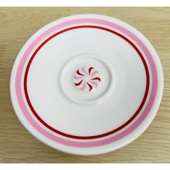 Starbucks  Tea & Espresso 2007 Holiday Saucers Plates  Set of 2 Candy Pink Green - Picture 2 of 5